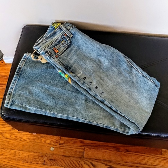 🆕 dead stock Miss Me Jeans  26 Skinny Boot cut Peacock - Picture 7 of 8
